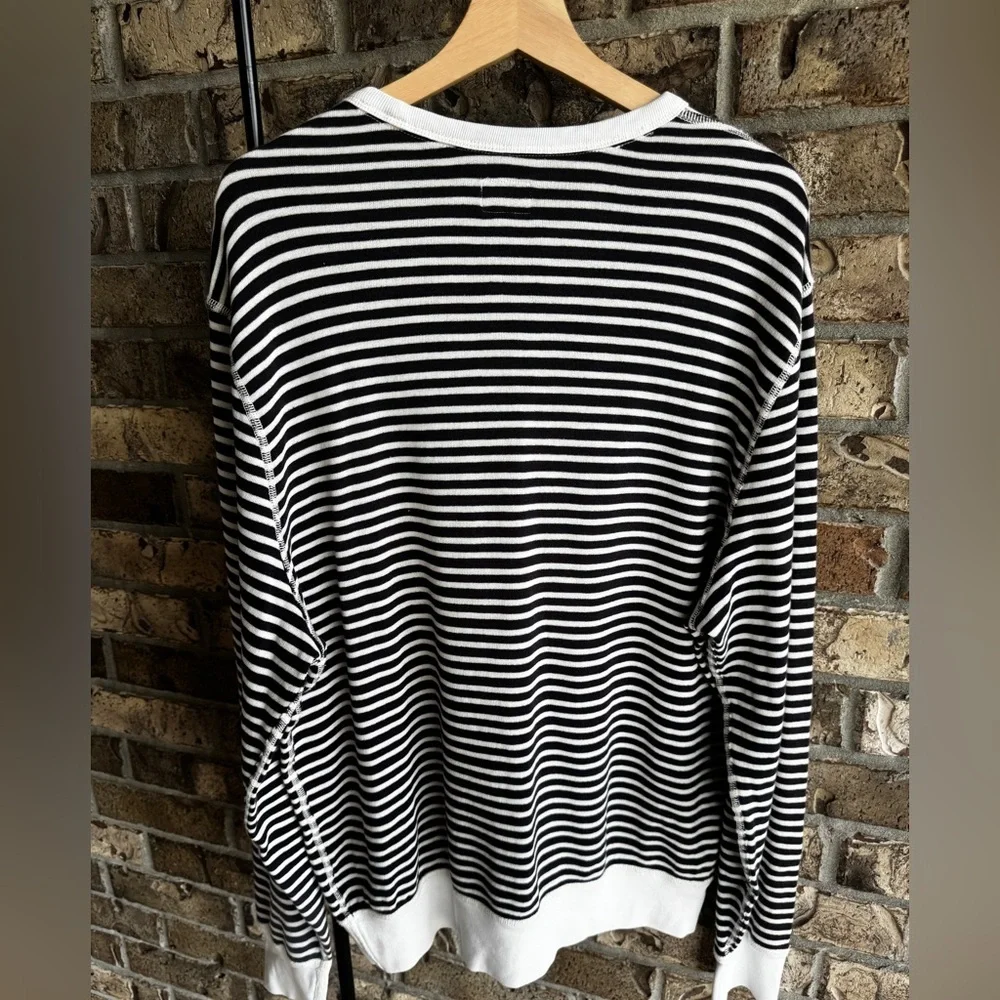 J.Crew Lightweight Sunfaded French Terry Sweatshirt in Stripe Size XL